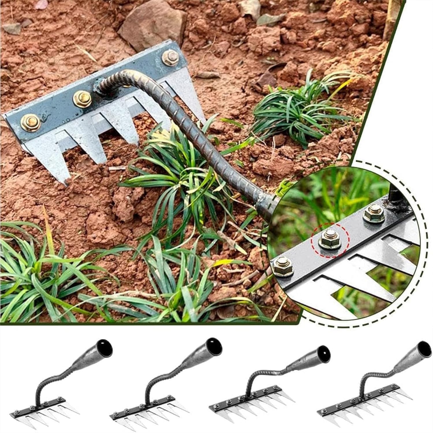 5/6/7/8 Teeth Metal Rake Garde - đánh giá và giá Agriculture Farming Hand Tools