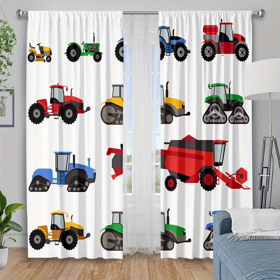 Cartoon Tractor Curtain Colorf - đánh giá và giá Agriculture Farming For Kids