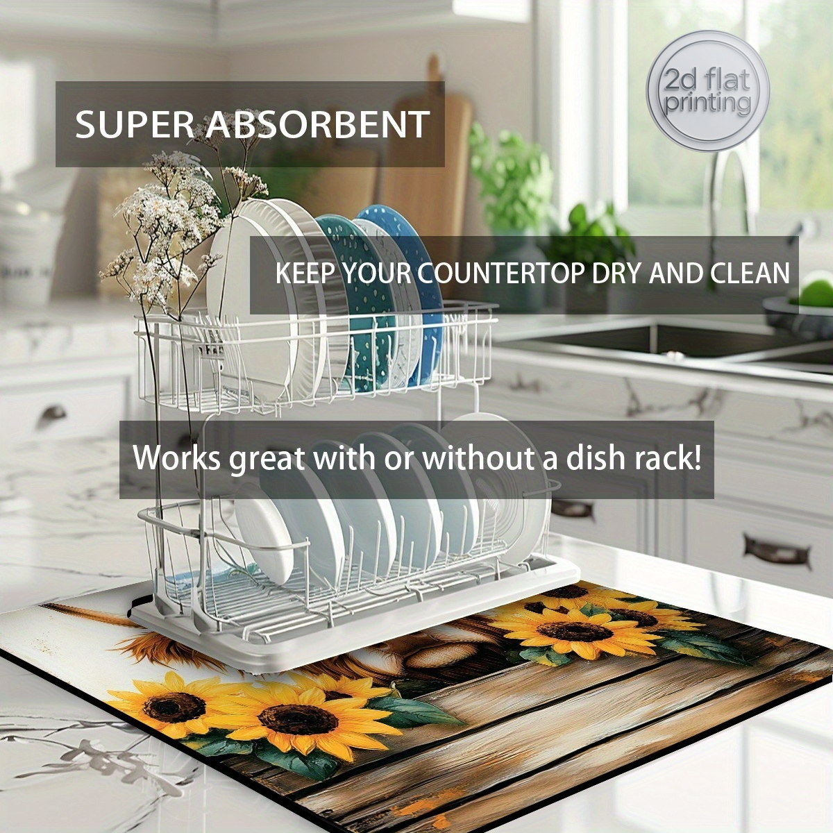 1pc Decorative Dish Drying Mat - đánh giá và giá Cow Mat Rubber